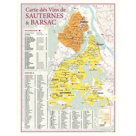 Carte Vignoble Sauternes Barsac X