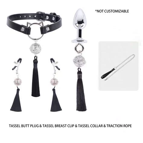 Personalization Collar Nipple Clamp Ass Plug Setbdsmcat Etsy