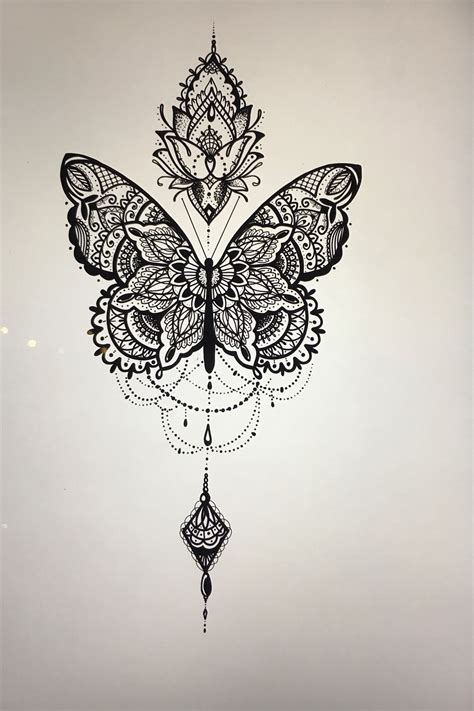 I love this!! Mandala Tattoo Design, Butterfly Mandala Tattoo, Dotwork Tattoo Mandala, Butterfly ...