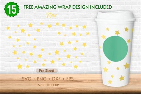 16oz Stars Starbucks Hot Cup Svg Pre Sized Hot Cup