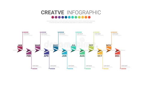 Timeline For Year Months Infographics All Month Planner Design