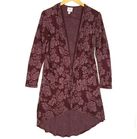 Knox Rose Boho Long Floral Open Cardigan Sweater Size… Gem