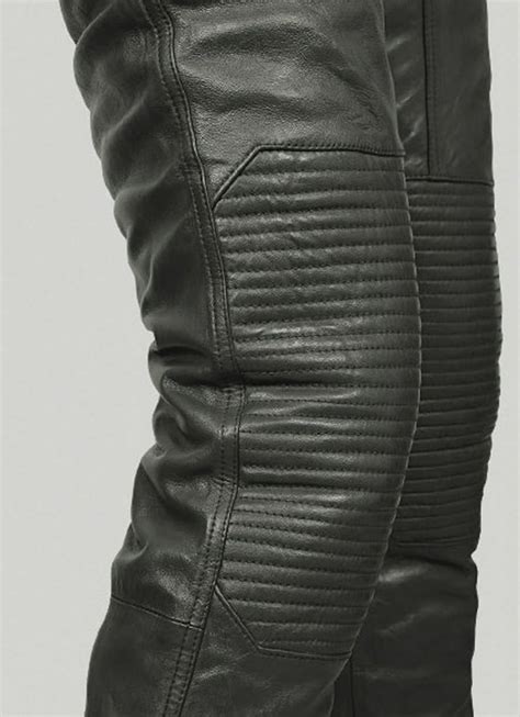 Mens Real Leather Bikers Pants Leather Quilted Knees Etsy