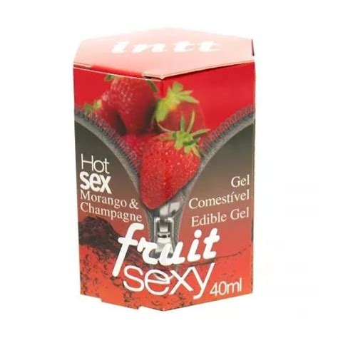 Fruit Sexy Gel Coméstivel Hot ml Morango Champanhe Parcelamento sem juros