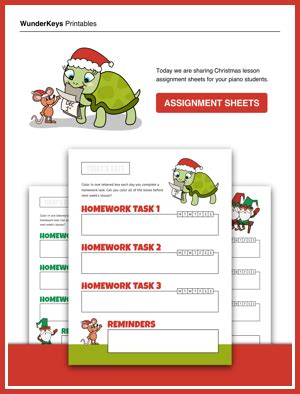 Christmas Lesson Assignment Sheets WunderKeys