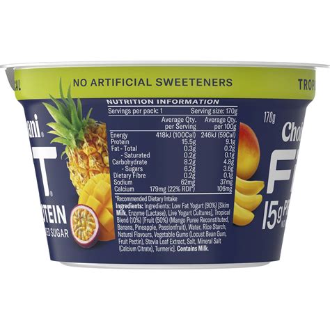 Chobani Fit Tropical High Protein Greek Yogurt 170g Woolworths