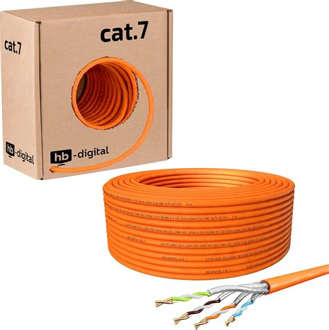 HB DIGITAL 25m CAT 7 Netzwerkkabel LAN Kabel Verlegekabel AWG 23 Reines