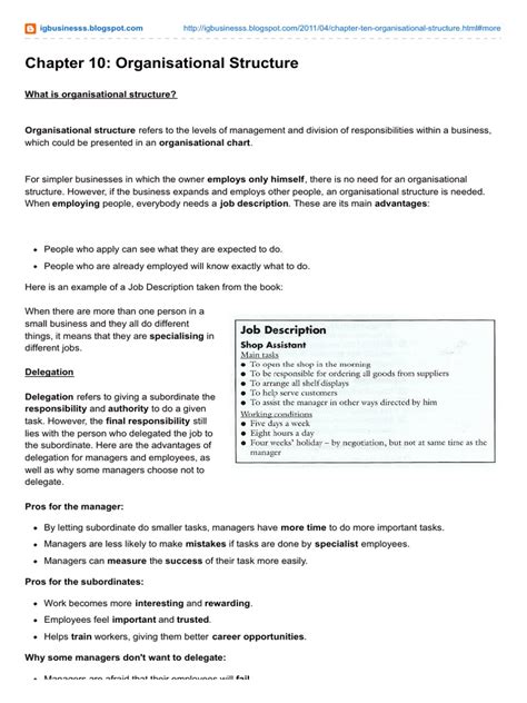 Organisational Structure | PDF | Decentralization | Business Economics