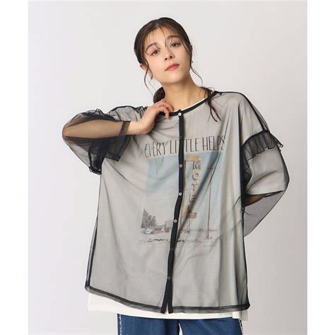 キューティーブロンド Cutie Blonde 前後 WAYプラスするだけでサマになる チュールレイヤードトップス ブラック ファッション通販 MAGASEEK マガシーク