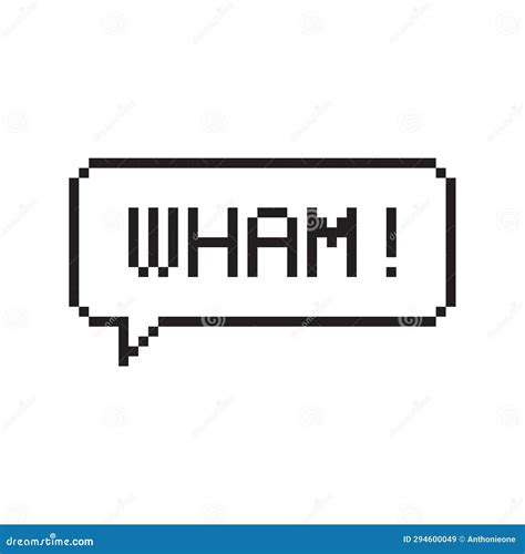 Wham Pixel Art Lettering Typography In Speech Bubble Stock Illustration