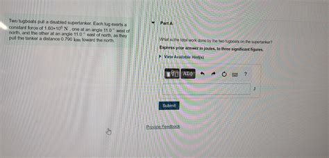 Solved Part A Two Tugboats Pull A Disabled Supertanker Each Chegg