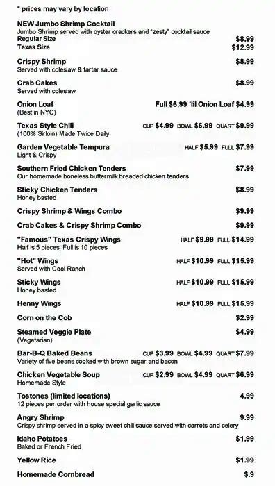 Dallas BBQ Menu, Menu for Dallas BBQ, Gramercy, New York City ...