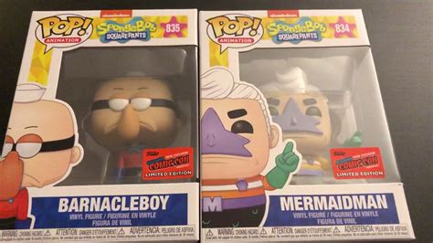 Nycc 2020 Funko Pop Spongebob Squarepants Barnacle Boy And Mermaid Man Youtube