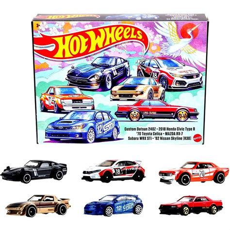 Hot Wheels Japanese Themed 6 Pack Custom Datsun 240Z 2018 Honda Civic Type R 70 Toyota Celica