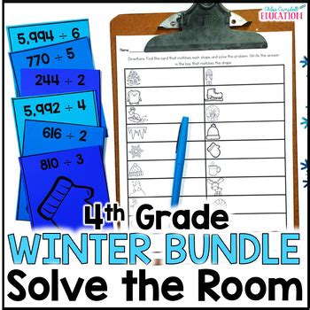 WINTER Theme Solve The Room 4th Grade Bundle By Chloe Campbell TPT