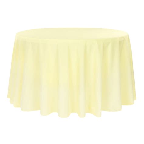 Polyester 120 Round Tablecloth Pastel Yellow Cv Linens