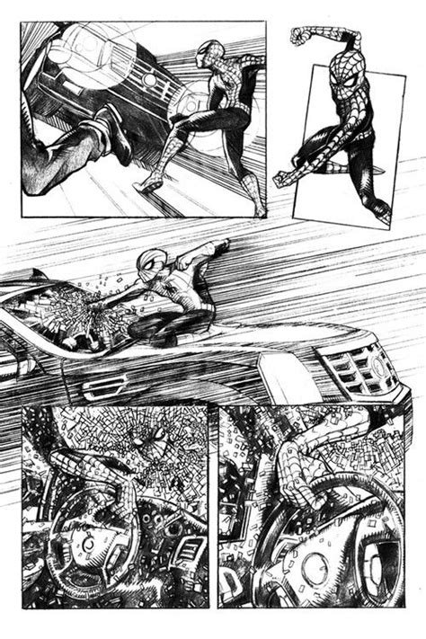 Black And White Spiderman Comic Book Page