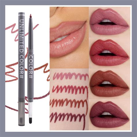Pc Nude Lip Liner Set Vegan Cruelty Free Matte Creamy Formula With Brush Precise
