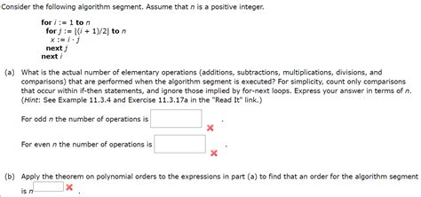 Solved Consider The Following Algorithm Segment Assume That Chegg