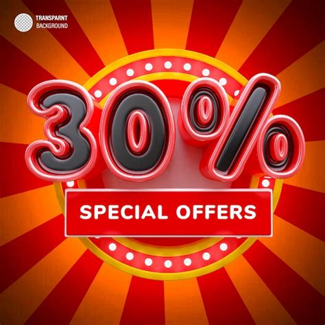 Premium Psd Special Offer 30 Percent Discount 3d Rendering Sale Banner