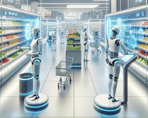 Futuristic Walmart Superstore Global Grocery Supply Chain Robotic