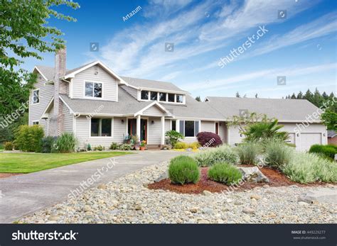 Large Beige House White Trim Well Stock Photo 449229277 | Shutterstock