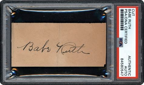 Babe Ruth Signature W Provenance PSA
