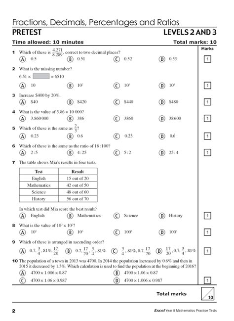 Excel Mathematics Practice Tests Year 9 9781741256369 Educational