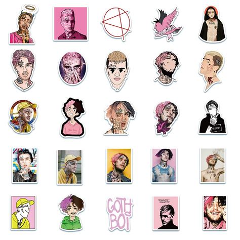 Yeesacg 100pcs Lil Peep Vinyl Waterproof Stickers Pack Cool Rapper