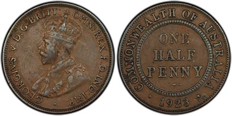 1923 Australian KGV Half Penny PCGS XF 40