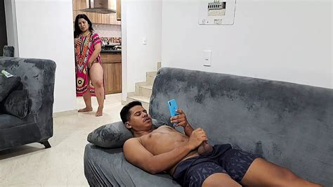 My Stepmother Watches Me Masturbate And Gets Horny Caresses Her Pussy
