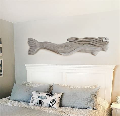 Driftwood Mermaid 52x11x2 In Xl 2d Sculpture Beach Décor By Seastyle Etsy