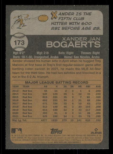 Topps Heritage Xander Bogaerts Boston Red Sox Ebay