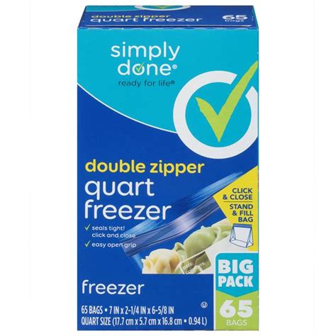 Simply Done Double Zipper Quart Size Freezer Bags Big Pack | Products ...