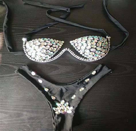 Sexy Girls Diamond Bikini Swimming Crystal Bikini Set