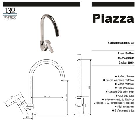 Grifer A Cocina Para Mesada Piazza Grifer As