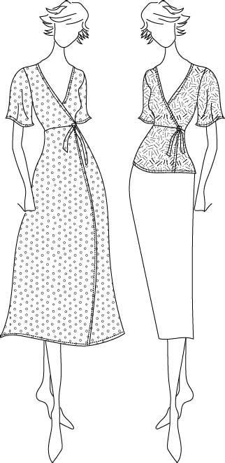 Pippa Wrap Dress Sewing Pattern PDF Designer Stitch Wrap Dress