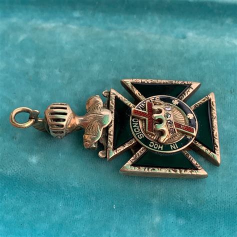 K Gold Knights Templar Masonic In Hoc Signo Vinces Fob Etsy