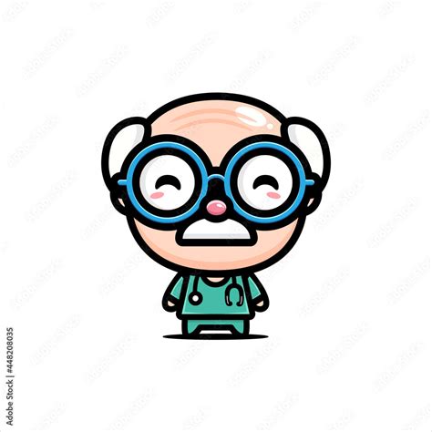 cute old doctor cartoon vector design Stock Vector | Adobe Stock