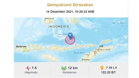 Penyebab Gempa M 74 Di Laut Flores Bmkg Sebut Akibat Aktivitas Sesar