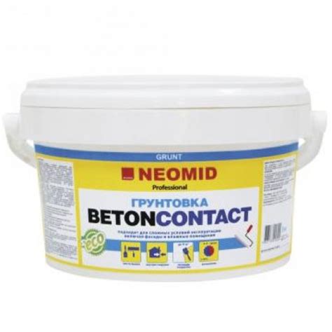 Адгезионный грунт по бетону и штукатурке NEOMID BETONCONTACT - 1,3 кг ...