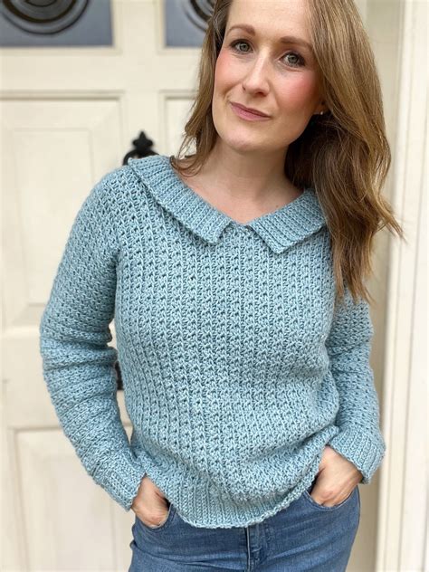 V Neck Crochet Sweater Pattern With Collar Crafts Alldaycrochet