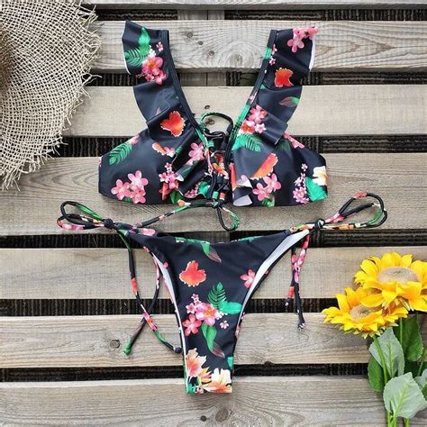 Low Waist Cut Bikini Brazilian Suit Female Push Bikinis Swimwear Set