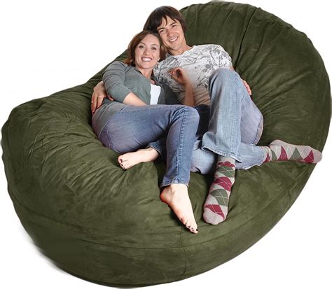 Slacker Sack 8 Feet Foam Microsuede Beanbag Couch Xx Large Olive Home And Kitchen