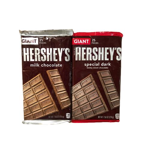 Hersheys Giant 25pcs Milk Chocolate And Special Dark Chocolate 214g