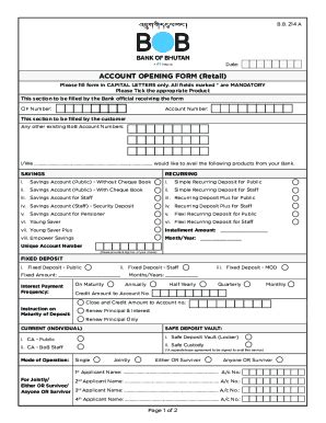 Fillable Online Account Opening Form For Resident Individual Fax Email