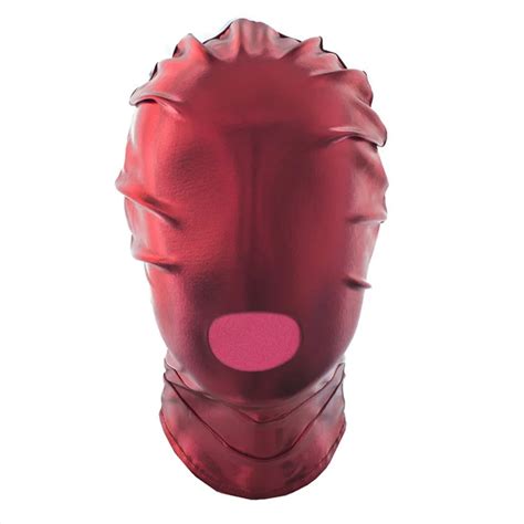Red Black Masochist Mask Blindfolded Hood Slave Obey Bdsm Fetish Tools Sex Toys For Couples