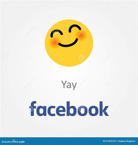 Facebook Emotion Icon Yay Smiling Emoji Vector Editorial Image