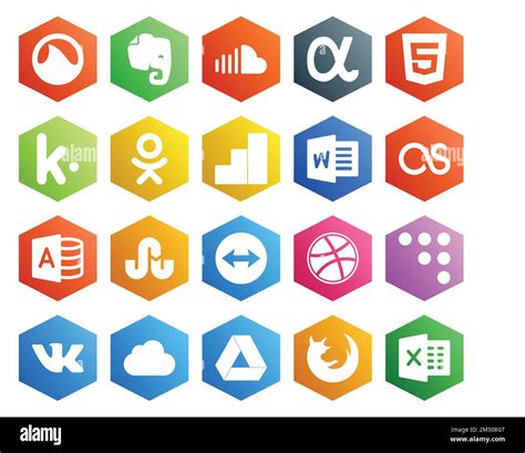 20 Social Media Icon Pack Including Vk Dribbble Odnoklassniki