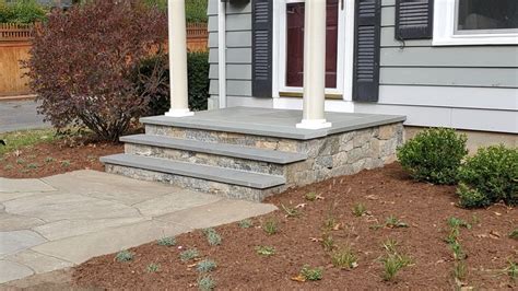 Stoop Bluestone Top Quarried Stone Risers Outdoor Decor Bluestone